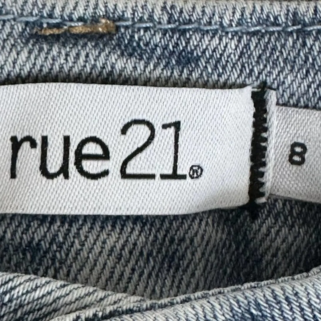 NWT Rue 21 Jean Shorts Womens 8 Light Wash Denim Stretch Distressed High Rise - Image 4