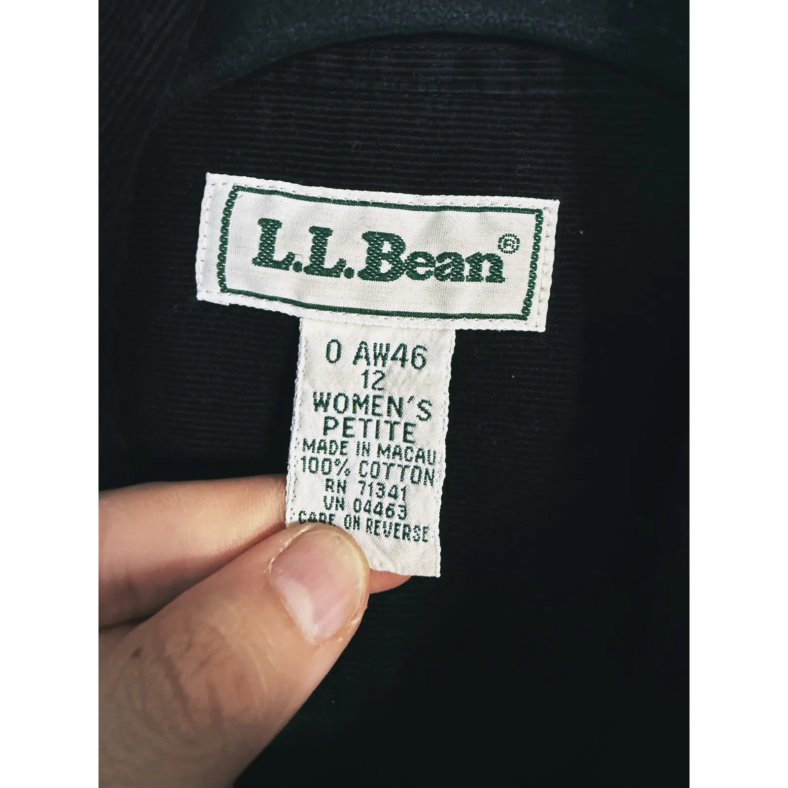 Vintage L.L. Bean Womens Dark Academia Corduroy Shirt Dress 12 Black Heritage - Image 3