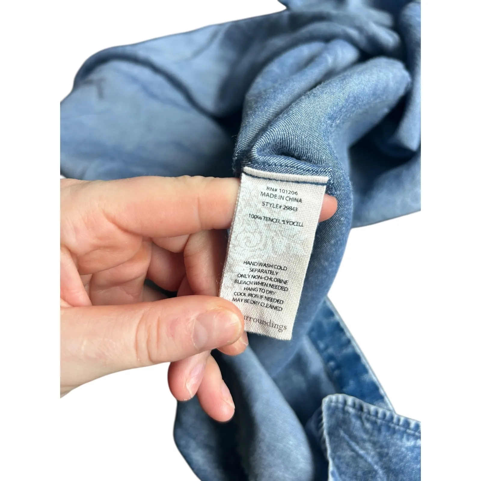 Soft Surroundings Denim Maxi Shirtdress Acid Wash Long Sleeve Button Front Small - Image 8