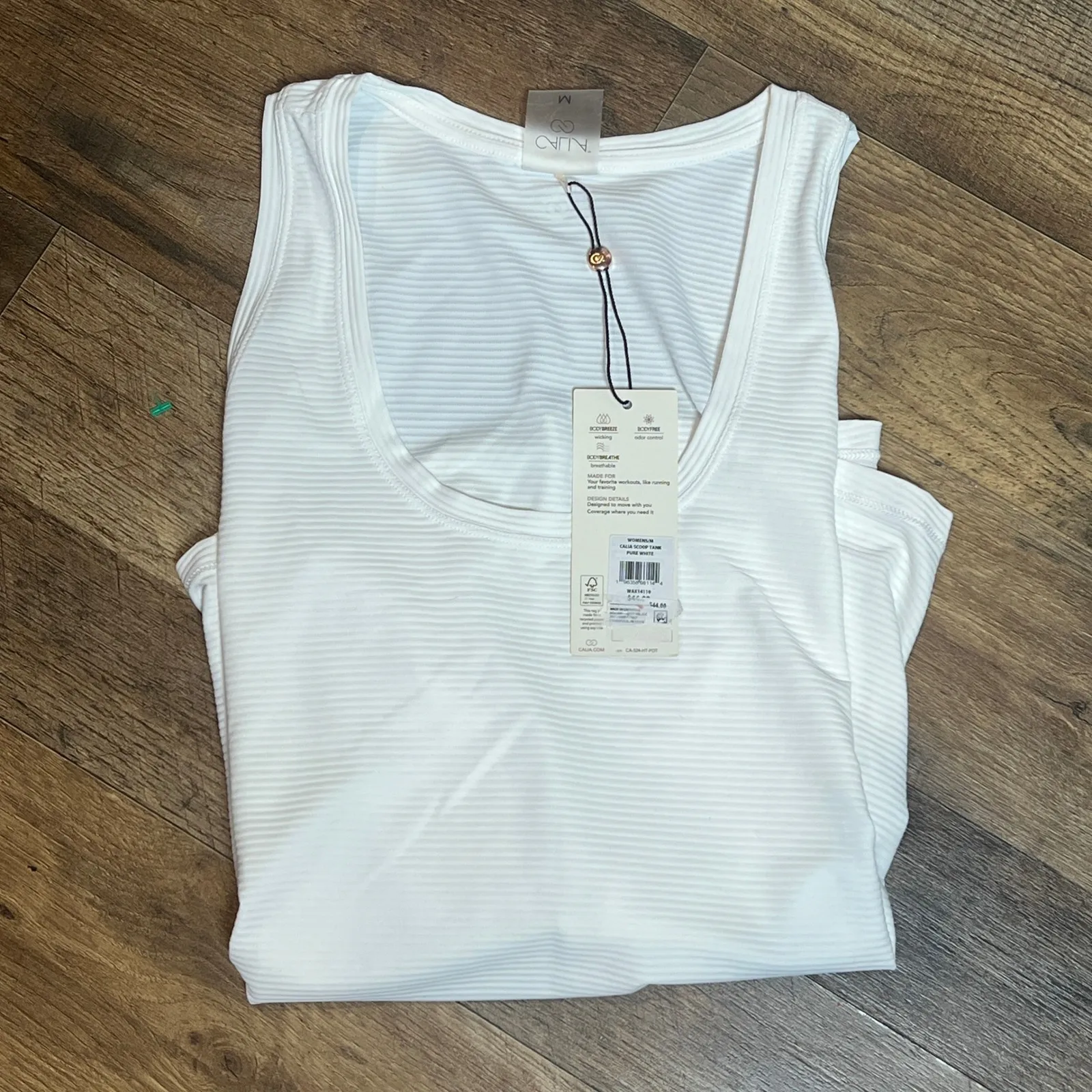 Calia White Textured Tank Top Women's Medium NWT - Image 4