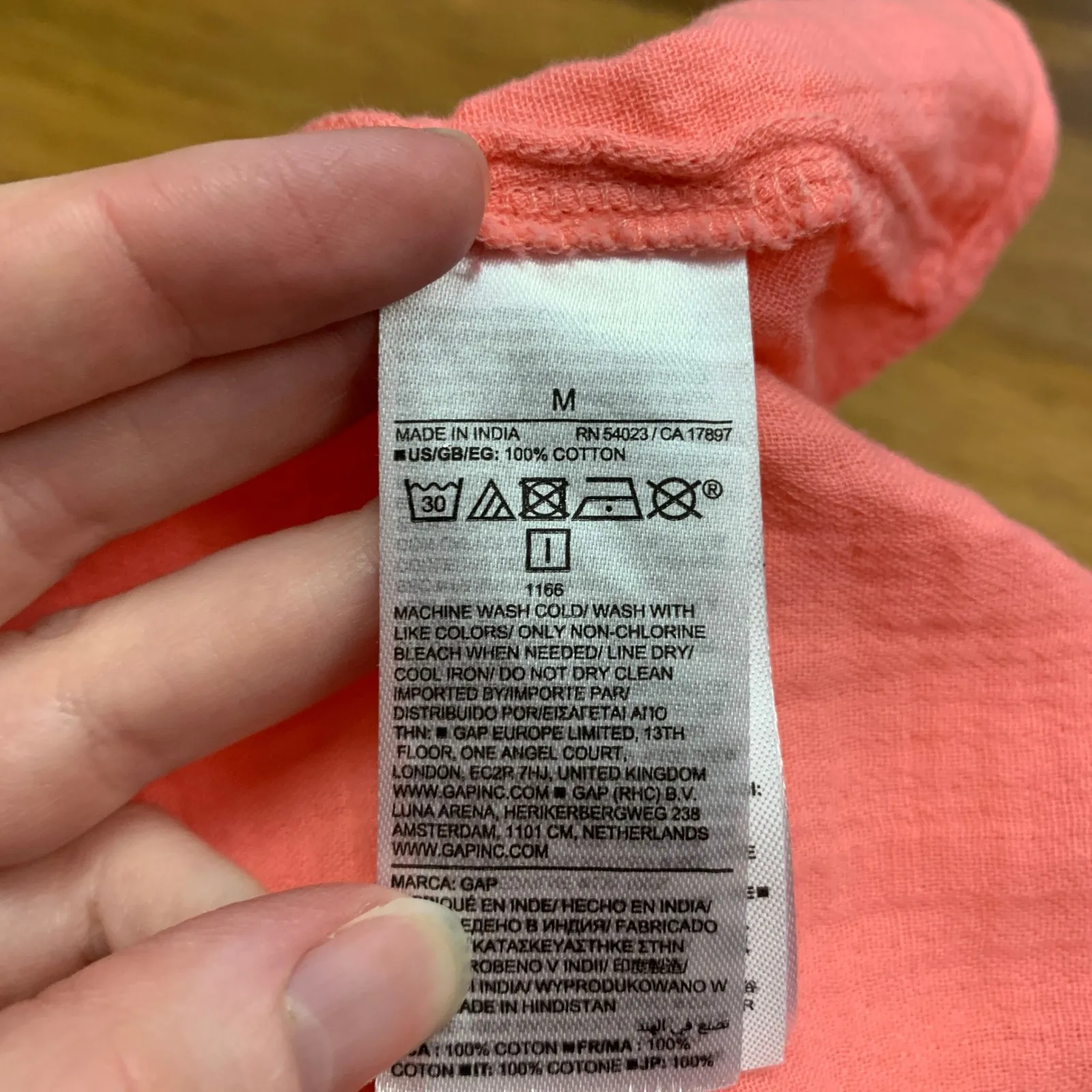 GAP Womens Pink Drawstring Waist Short Sleeve Dress Size Medium Cotton‎ Summer - Image 8