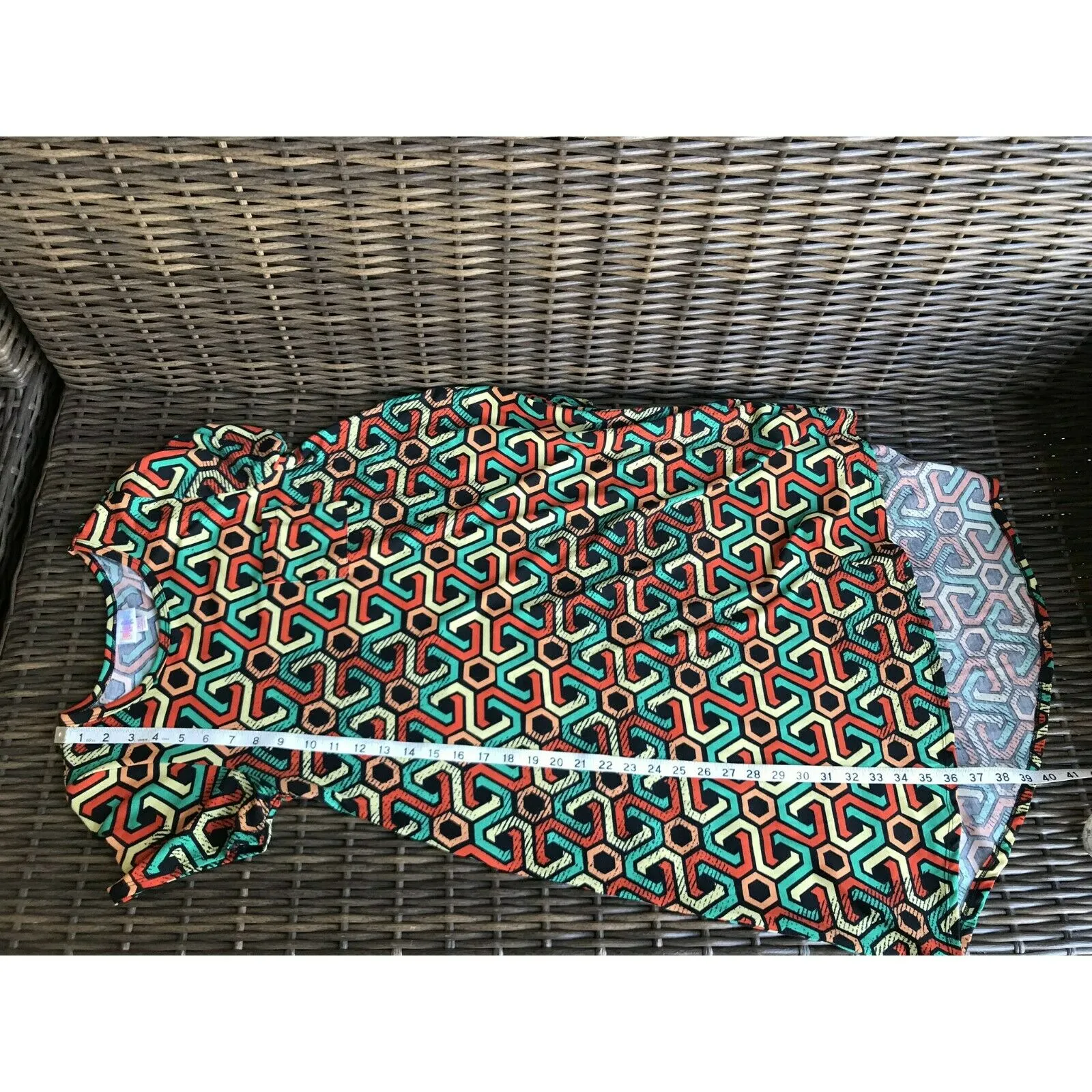 LuLaRoe Womens Dress Size XS Geometric‎ Carly Swing Yellow Orange Green Black - Image 5
