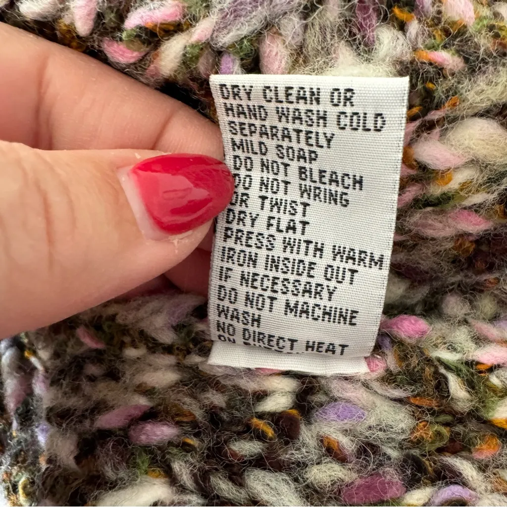 Habitat Wool Blend Chunky Knit Cardigan Sweater size Small Medium 3/4 Sleeves - Image 8