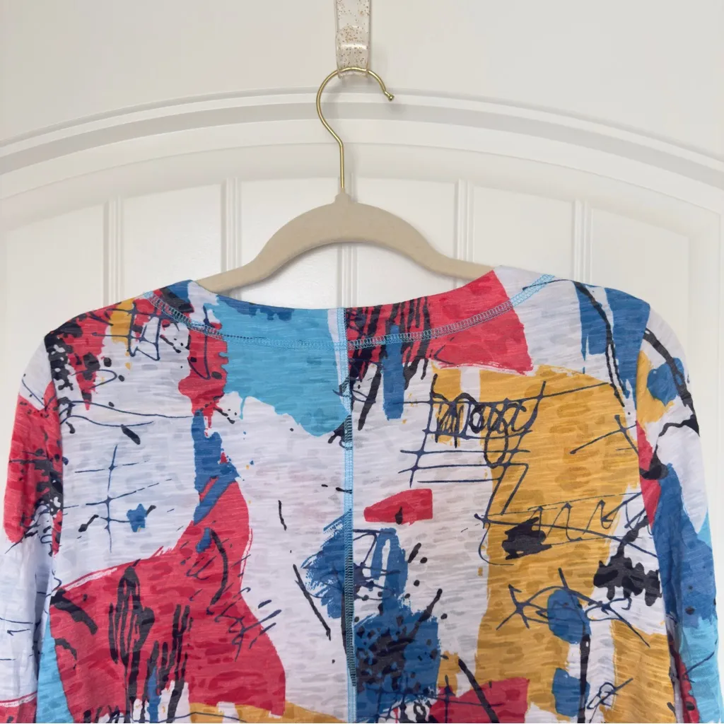 Ali Miles‎ Petite Medium Multicolor Abstract Print Round Neck 3/4 Sleeve Top Size undefined - Image 6