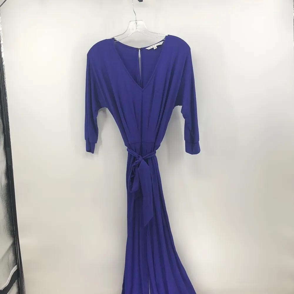 Trina Turk 3/4 sleeves wide leg jumpsuit purple jersey knit material - Image 3