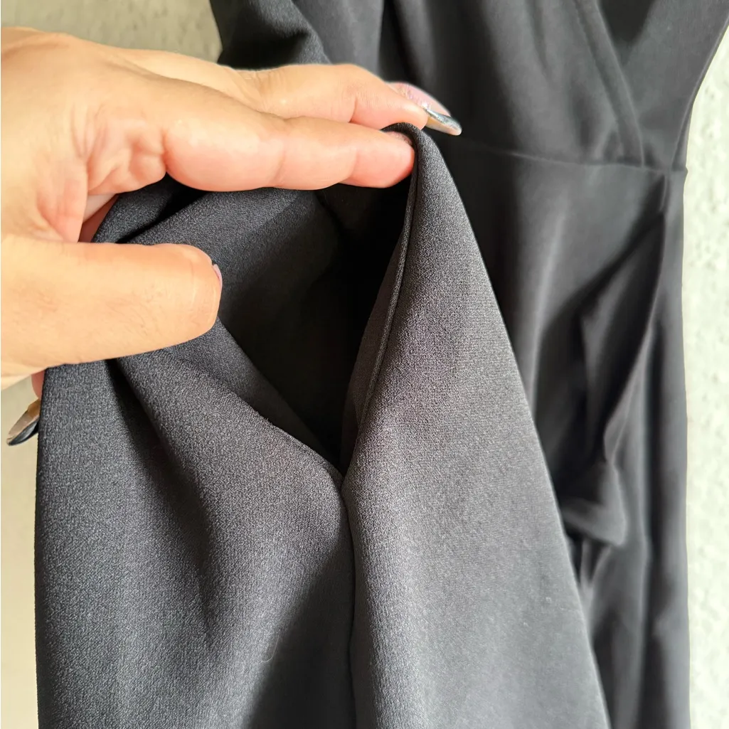 Windsor Black Wrap Midi Dress Size S - Image 7