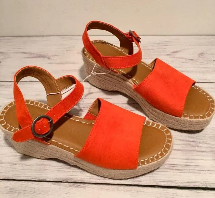 Coral Espadrilles Orange Size 9.5 - Image 3