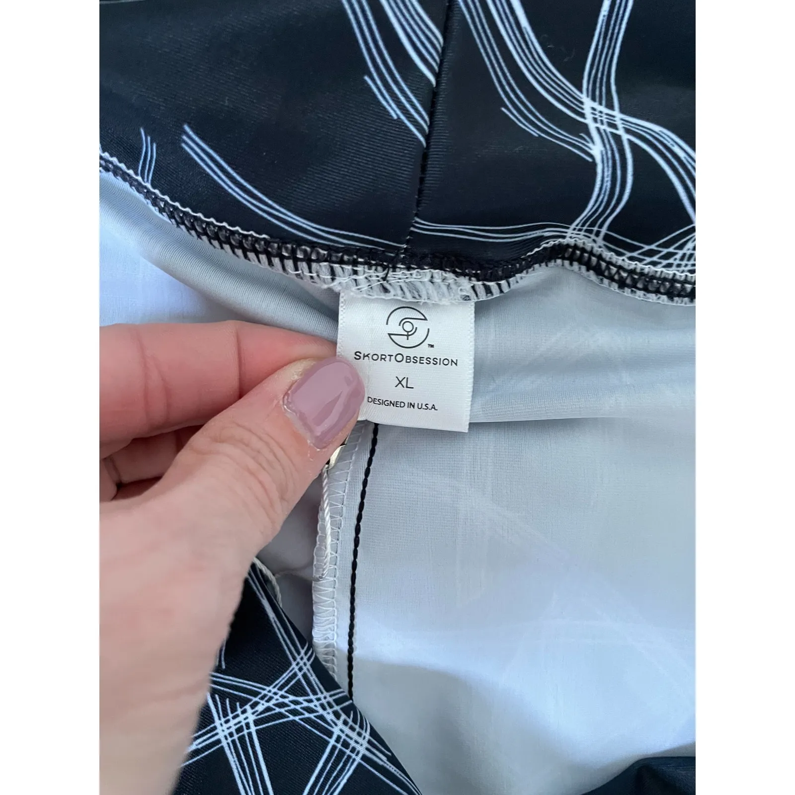 Skort Obsession Golf Fitness Athletic Skirt Skort Black White Size XL NEW - Image 6