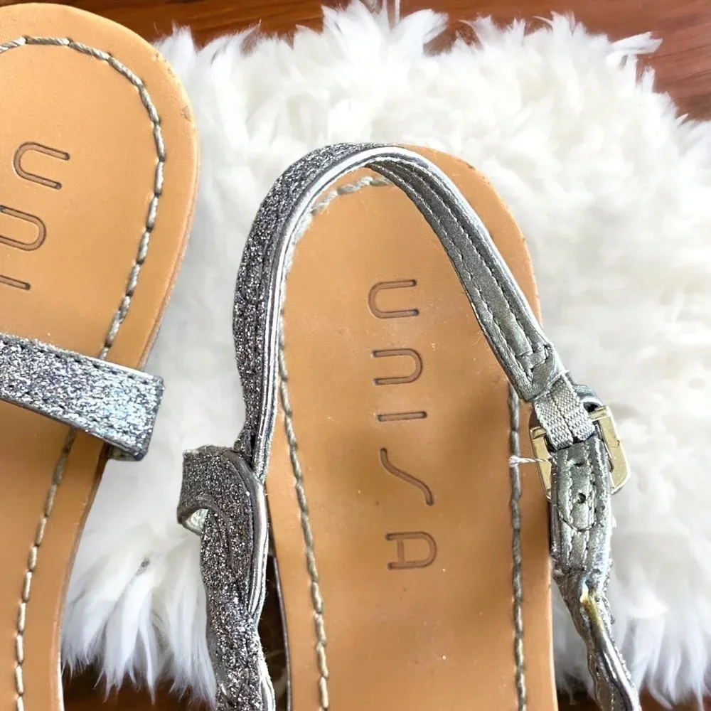 Womens Thong‎ Sandals Silver Braided Strap Ankle Buckle Comfort Casual - Image 12