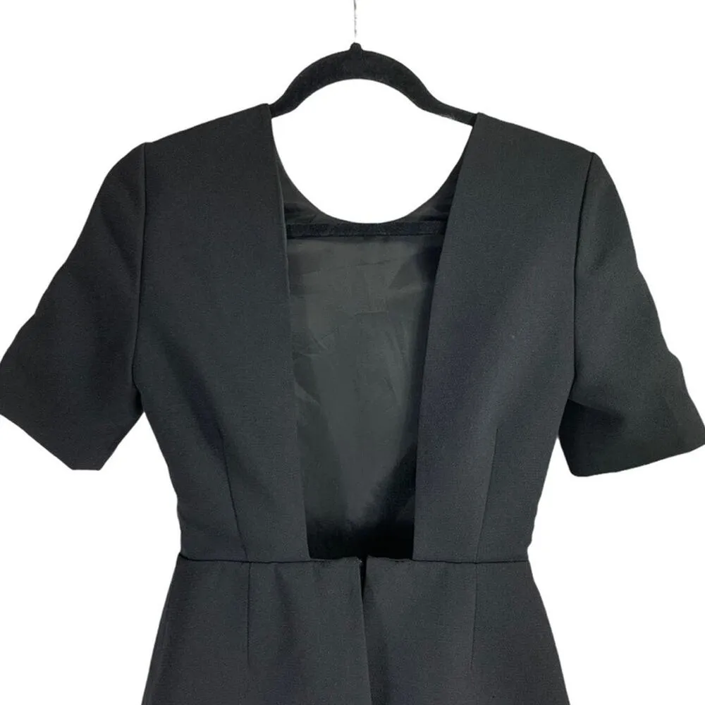 Cameo  | Small | Black Plunging Open Back Short Sleeve Romper Skort - Image 5