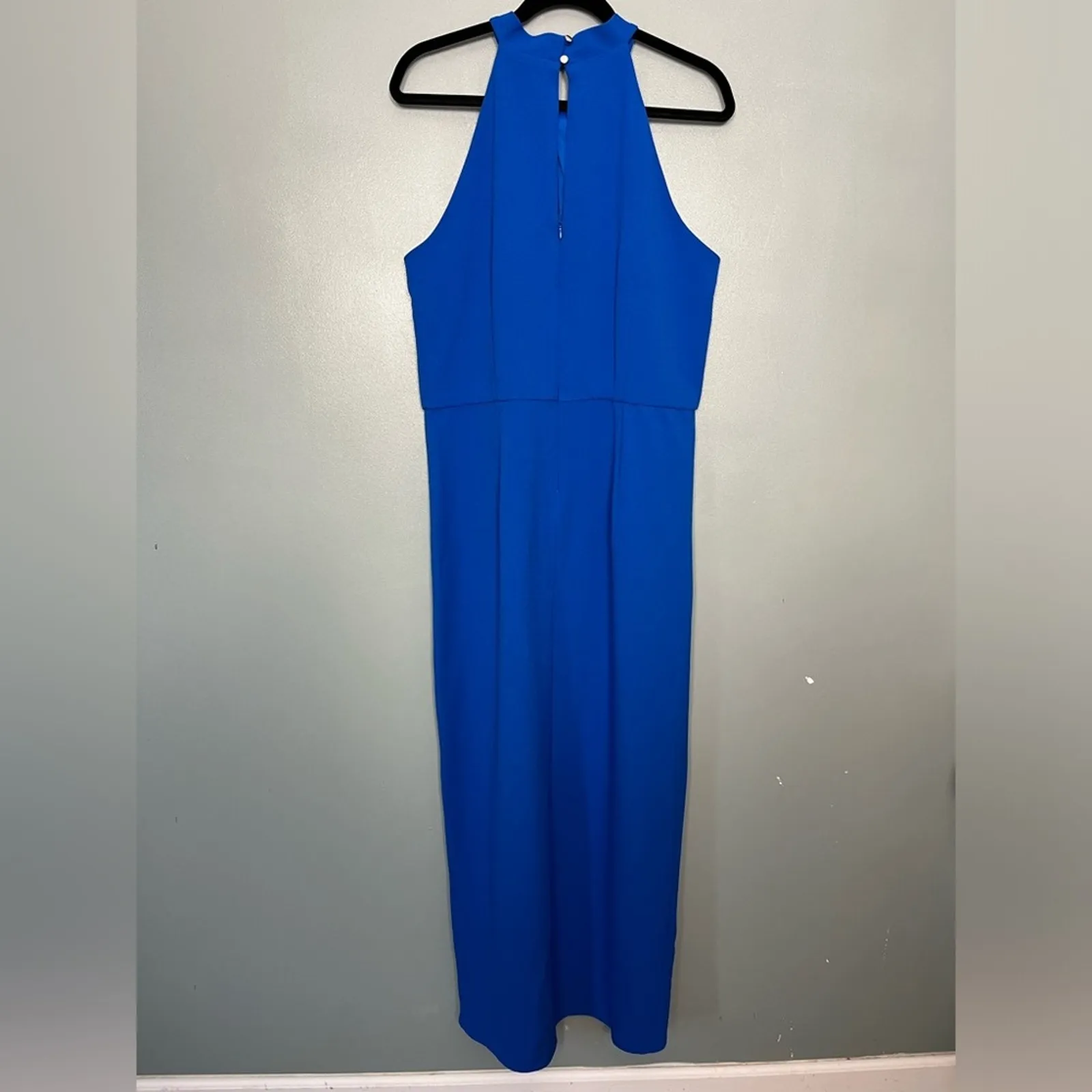 Julia Jordan Knot Neck Tulip Hem Midi Halter Keyhole Mock Cobalt Blue Women 14 - Image 3