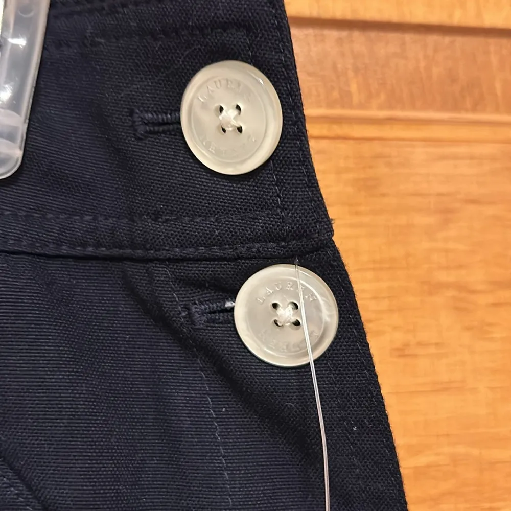 Lauren Ralph Lauren navy Pencil Skirt W/Full side buttons Size 10-NWTS - Image 3