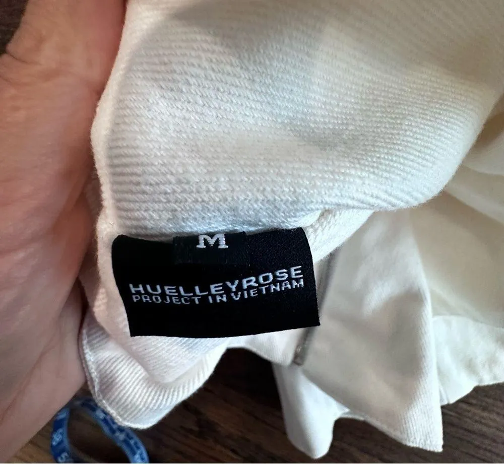 Huelley Rose White Denim Lace Up Corset Size Medium In Pristine Condition - Image 5