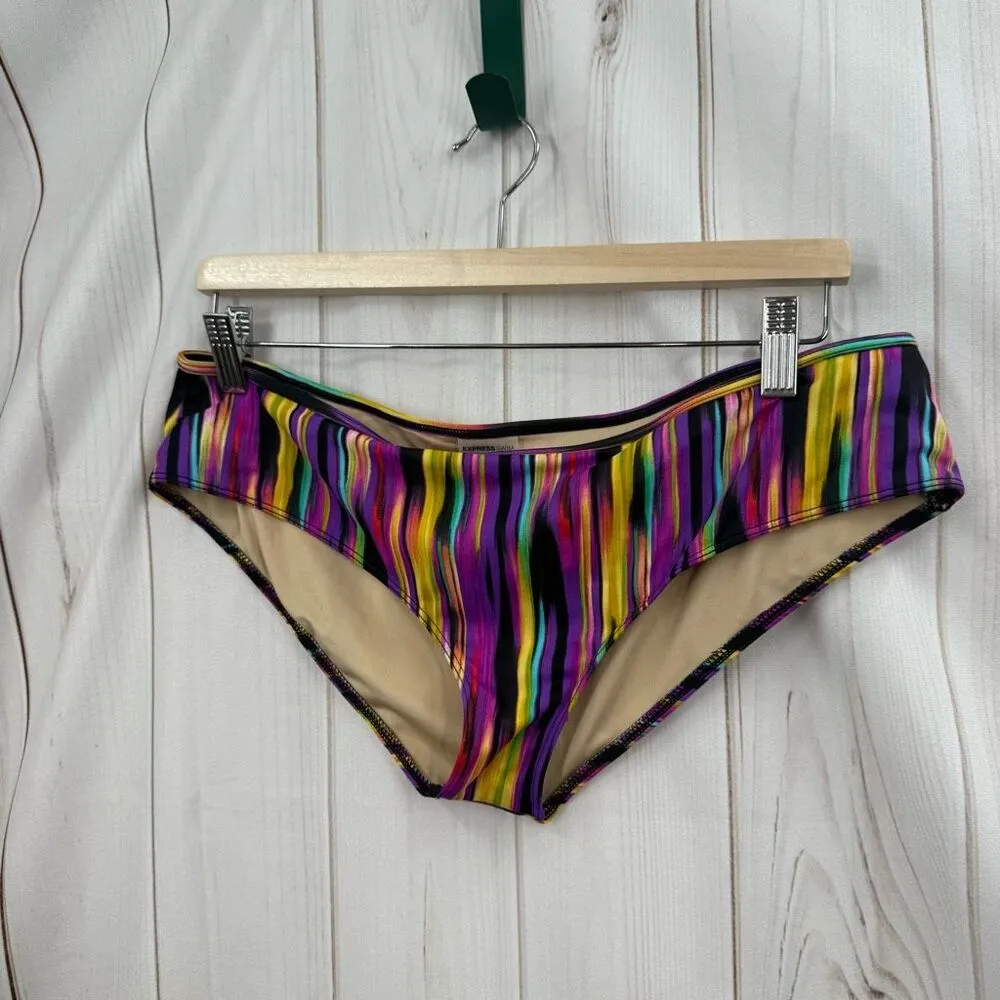 Express Women’s Large Purple Patterned Bikini Swim Beach Ocean Pool - Image 4