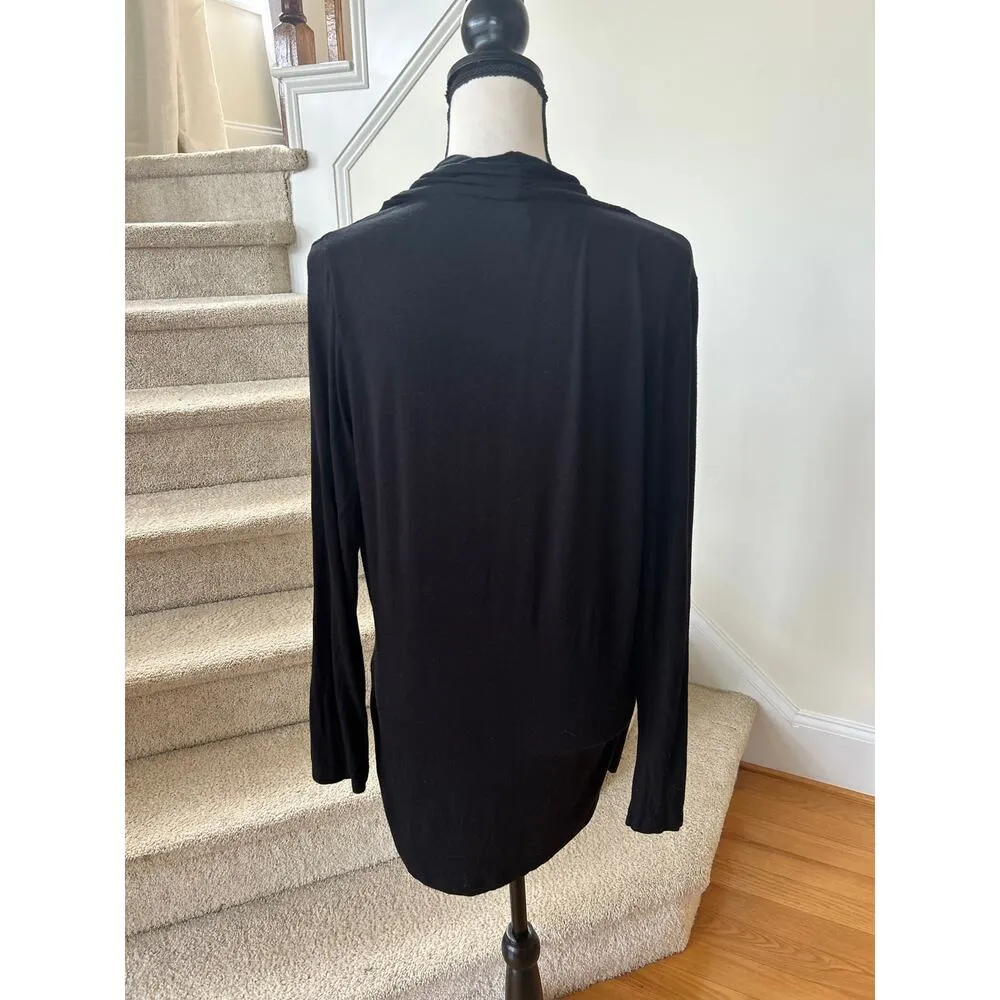 Seraphine Black Surplice Draped Long Sleeve Nursing Maternity Top Size undefined - Image 3