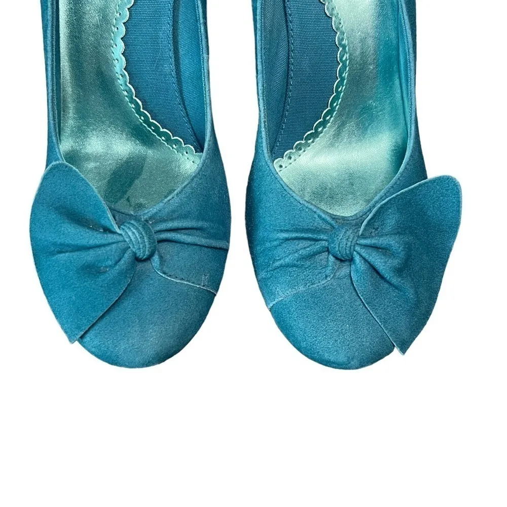 SEYCHELLES Vintage Turquoise Suede Heels - Image 3