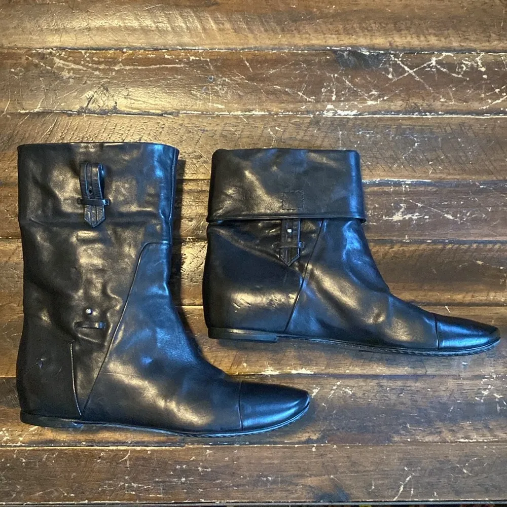 Costume National convertible Leather Bootie Boots Black Size 7.5 - Image 3