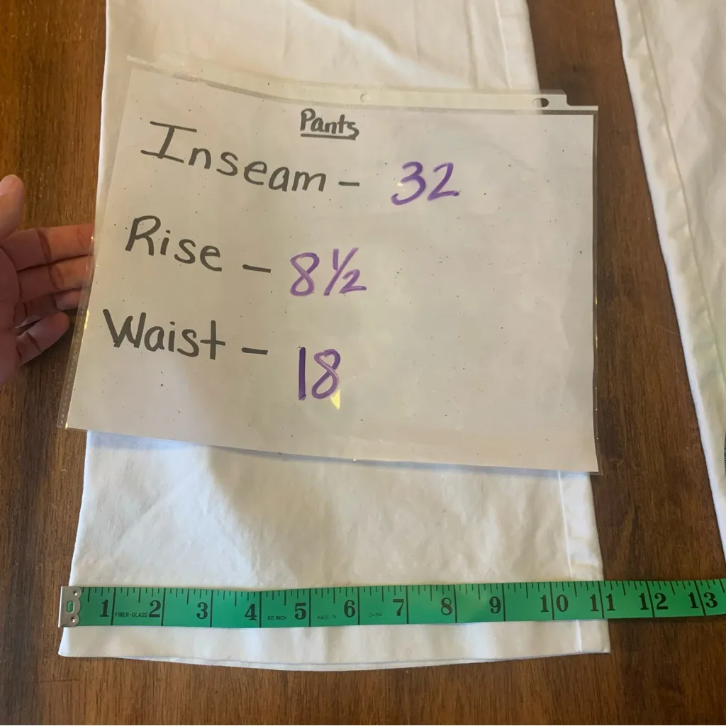 GAP Trousers Pants 12 Long White Flared Leg Stretch Pockets Hip slung fit - Image 7