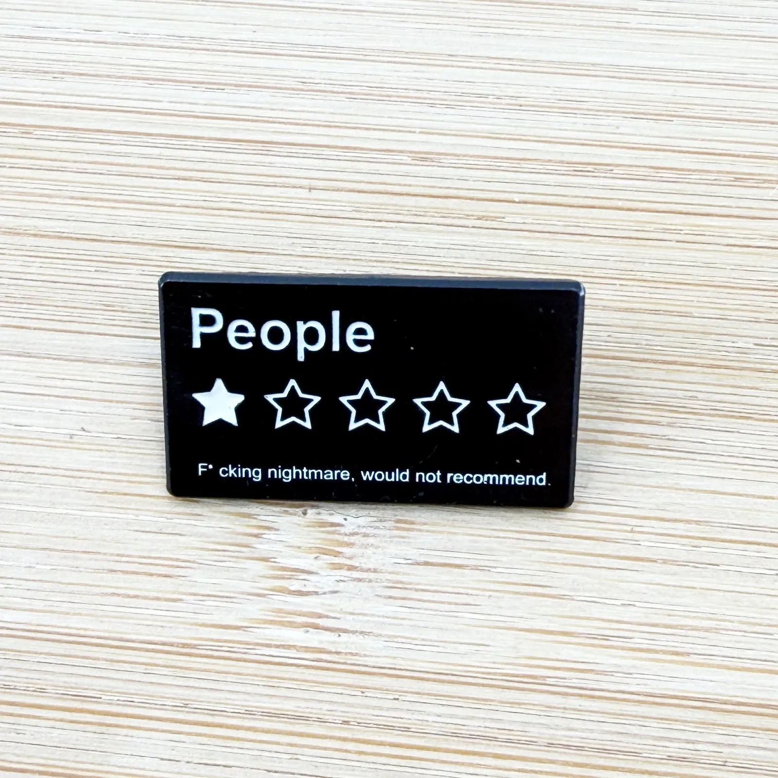 People One Star Review Pin Badge: Funny Anti - Image 3
