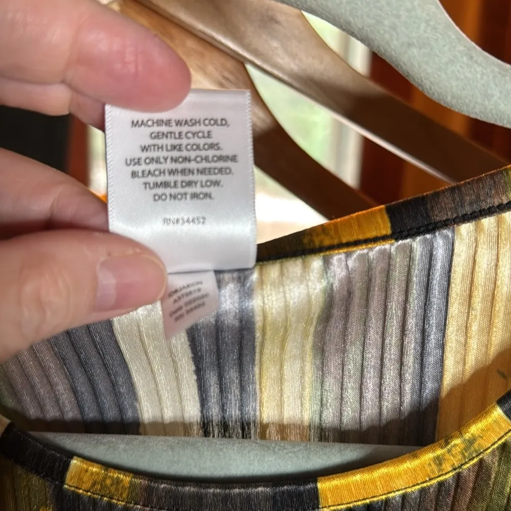 Cuddl Duds Women's Pullover Pleated Jersey Crew-Neck Top Olive Multi Size Small - Image 7