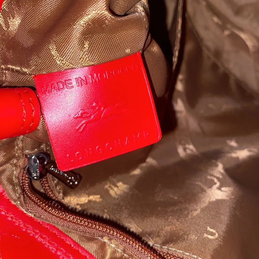 Longchamp Women's Red Le Pliage Leather Backpack - Image 11