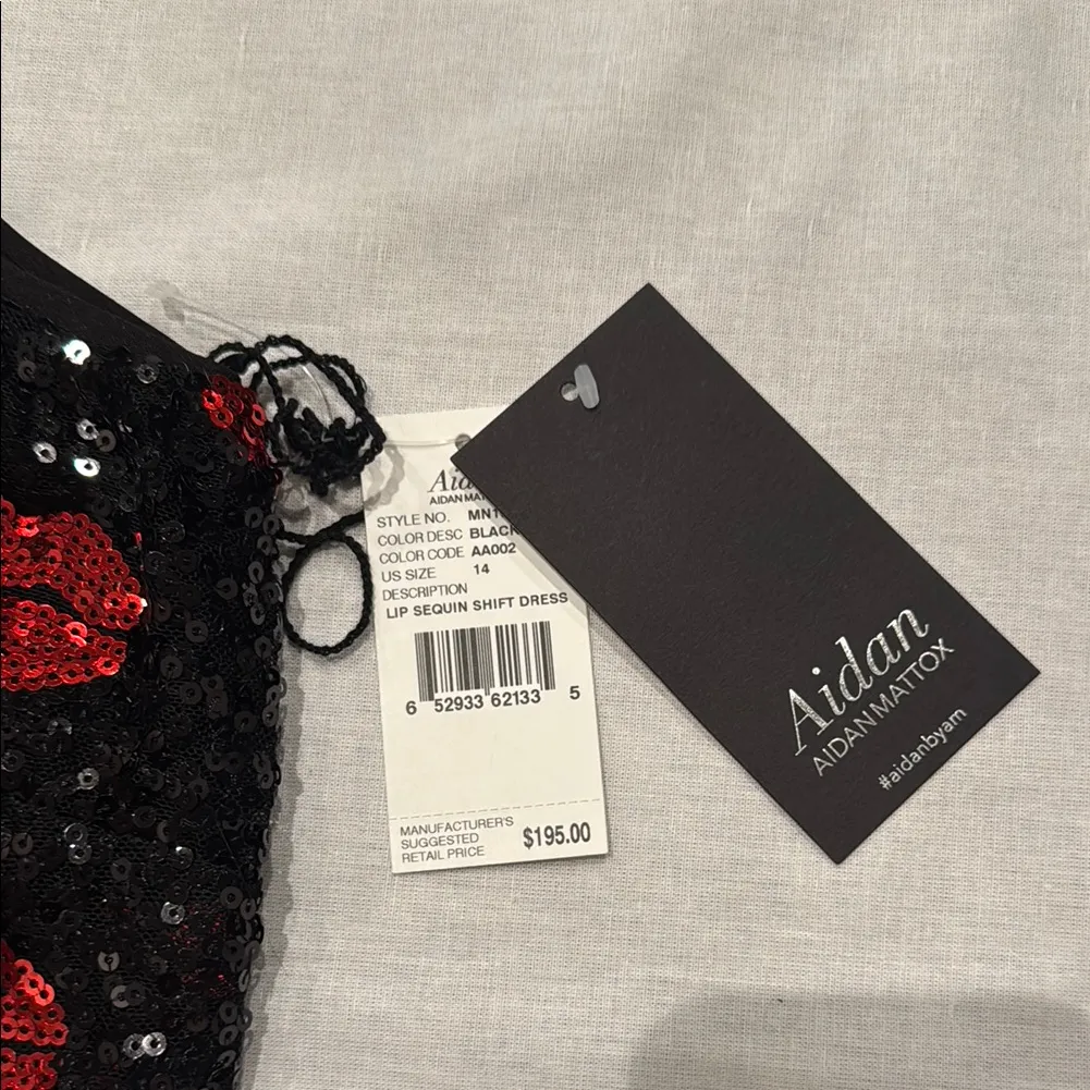 Aidan Mattox Black and Red Sequin Tank Top - Image 4