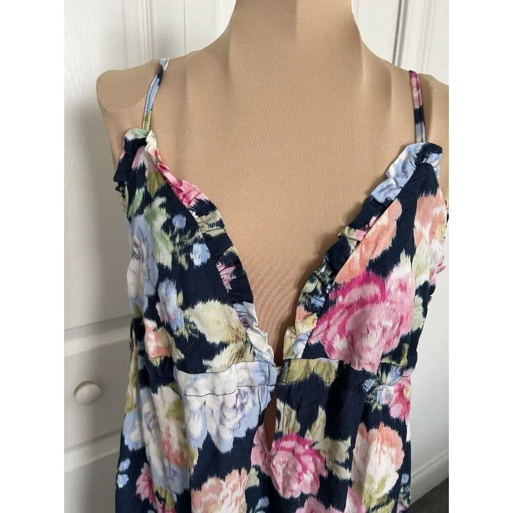 Maaji Midnight Garden Navy Blue Multi-Color Swim Cover Up Mini Dress Size S - Image 3