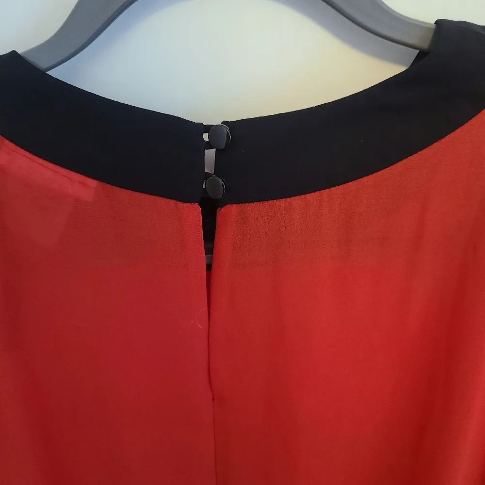 Leslie Pomer Vintage Long Maxi Dress Pleated Skirt Long Sleeve Made in USA Red Size undefined - Image 10