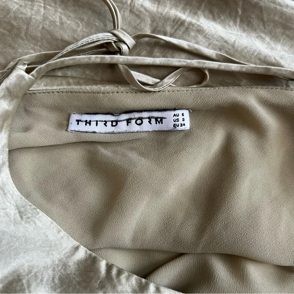 Third Form Women’s Crush Bias One Shoulder Silky Midi Dress In Apple Green Sz 2 - Image 5