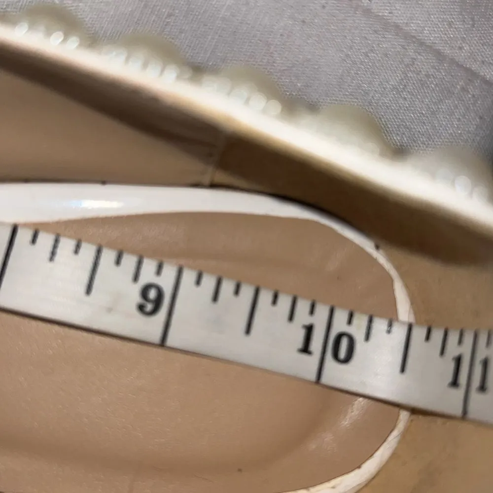 Gorgeous cream colored pearl flats with exquisite rhinestone design on top. New Size undefined - Image 11