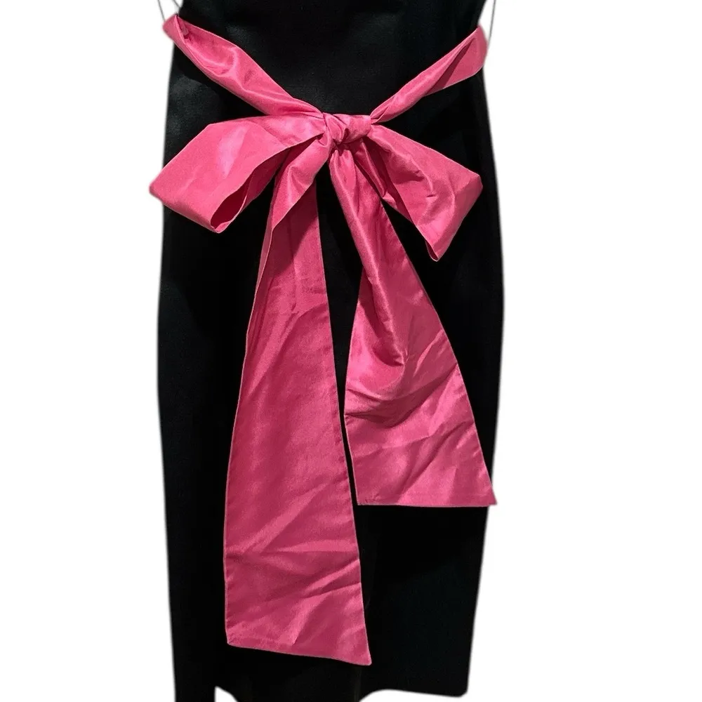 LILLY PULITZER COLLECTION DAZZLING DRESS SLEEVELESS BLACK PINK SATIN FANCY PARTY - Image 5