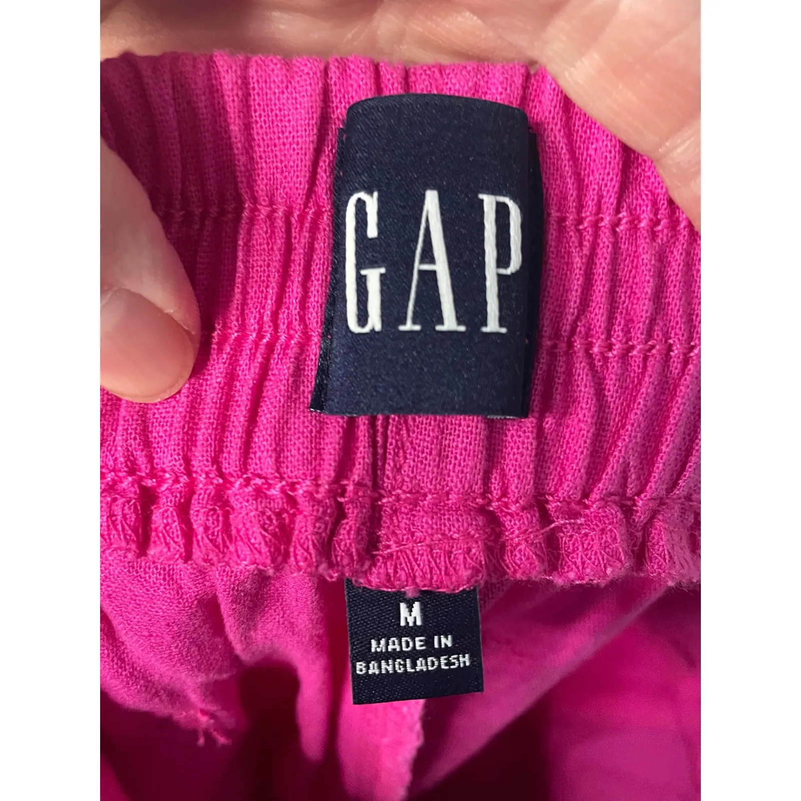 NWT GAP Linen Blend Pull On Shorts Women's Medium Very Berry Pink Elastic Waist - Image 8