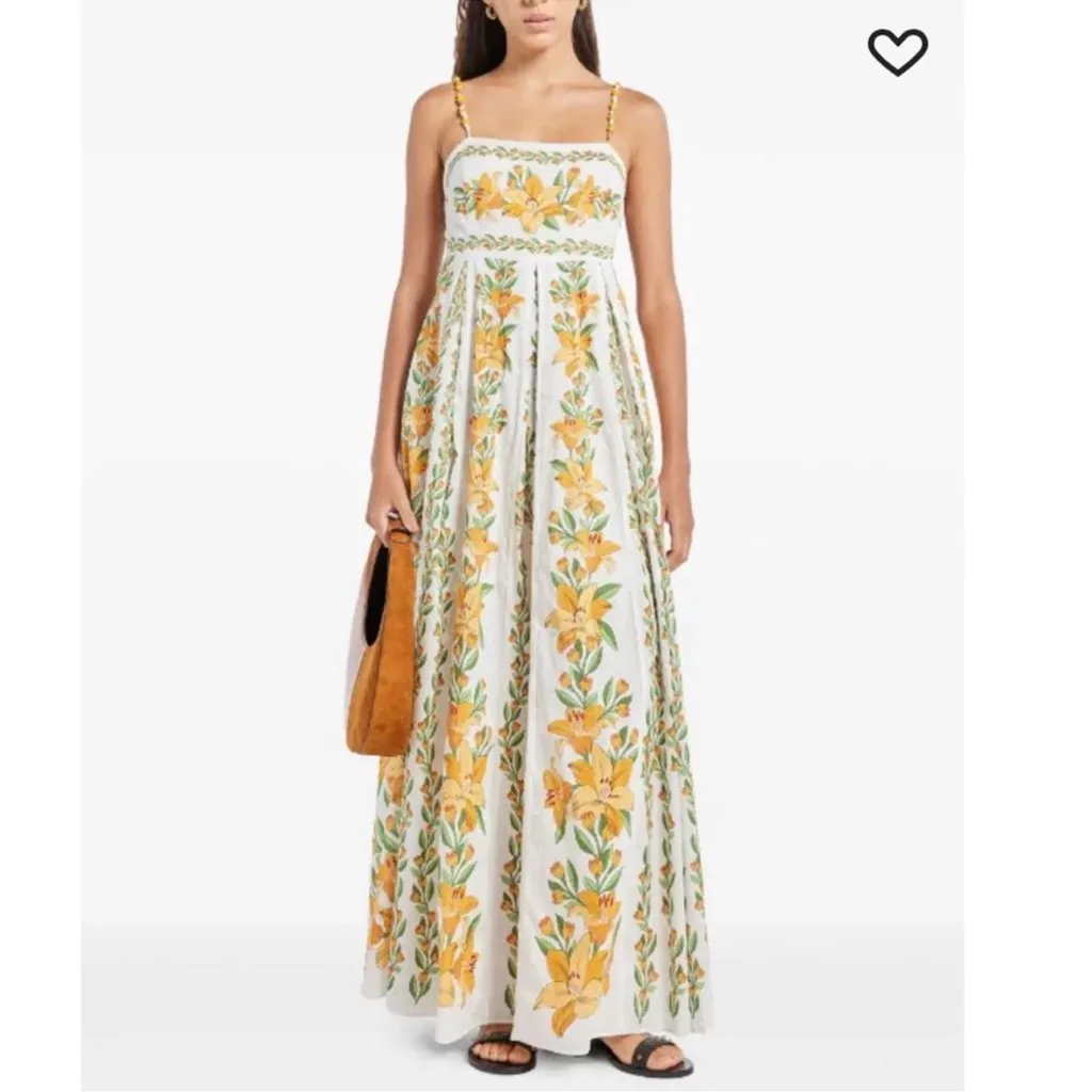 NWOT FARM Rio Off-White Tropical Lightness Floral Sleeveless sundress Maxi sz S - Image 7