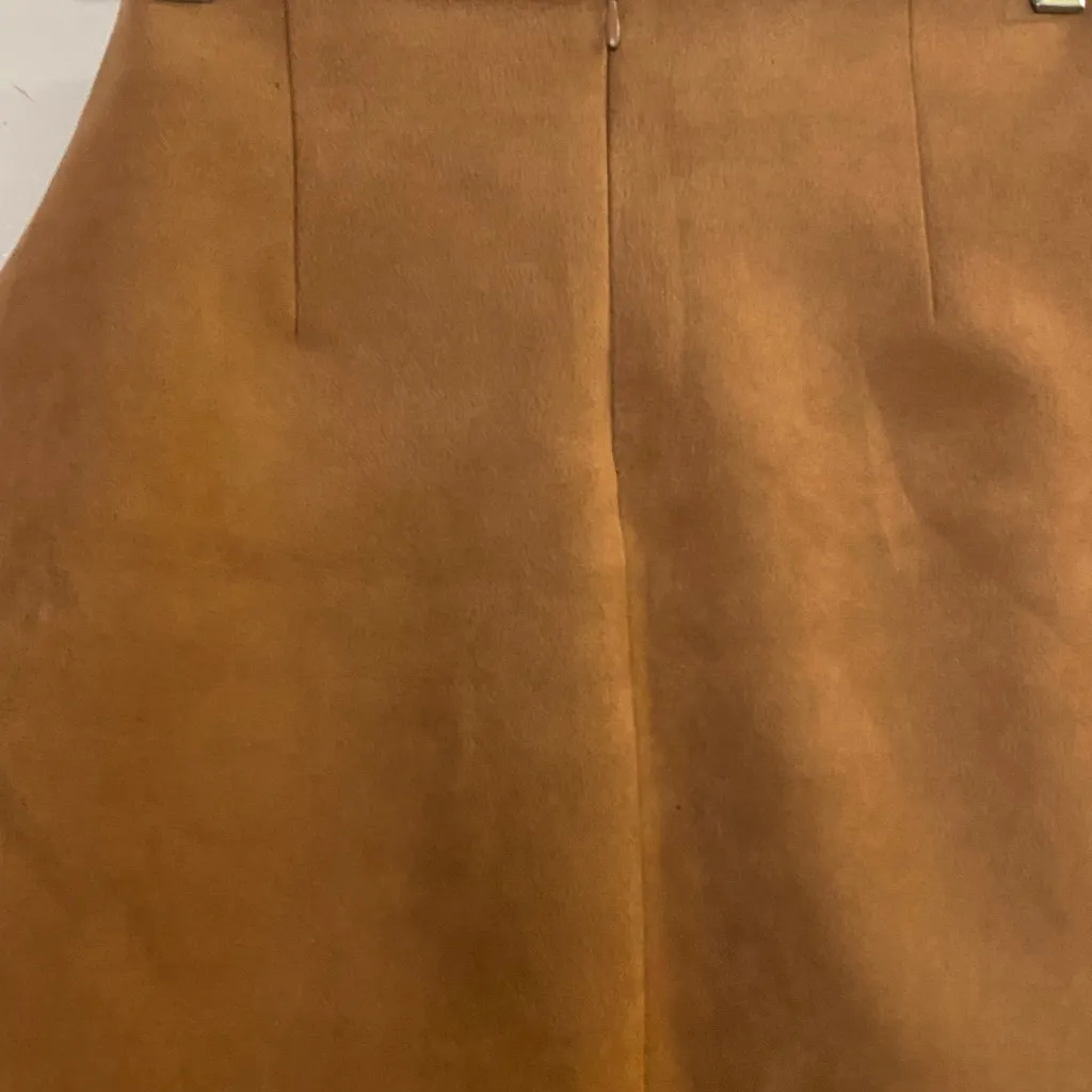 Forever 21 Womens Faux Suede Brown Tan Mini Wrap Skirt S Small Waist 26” - Image 5