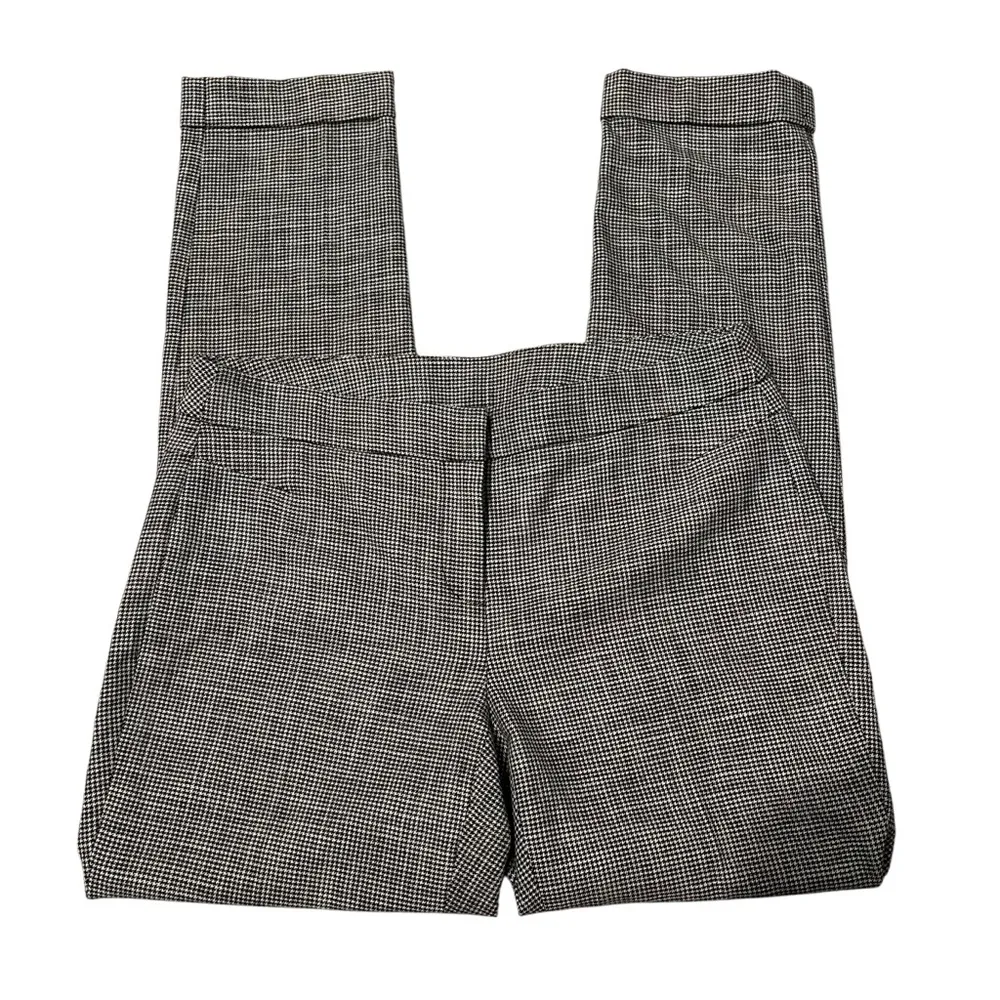 W by Worth Black White Herringbone Pattern Flat Front Cuffed Hem Slacks, Sz 4 - Image 5