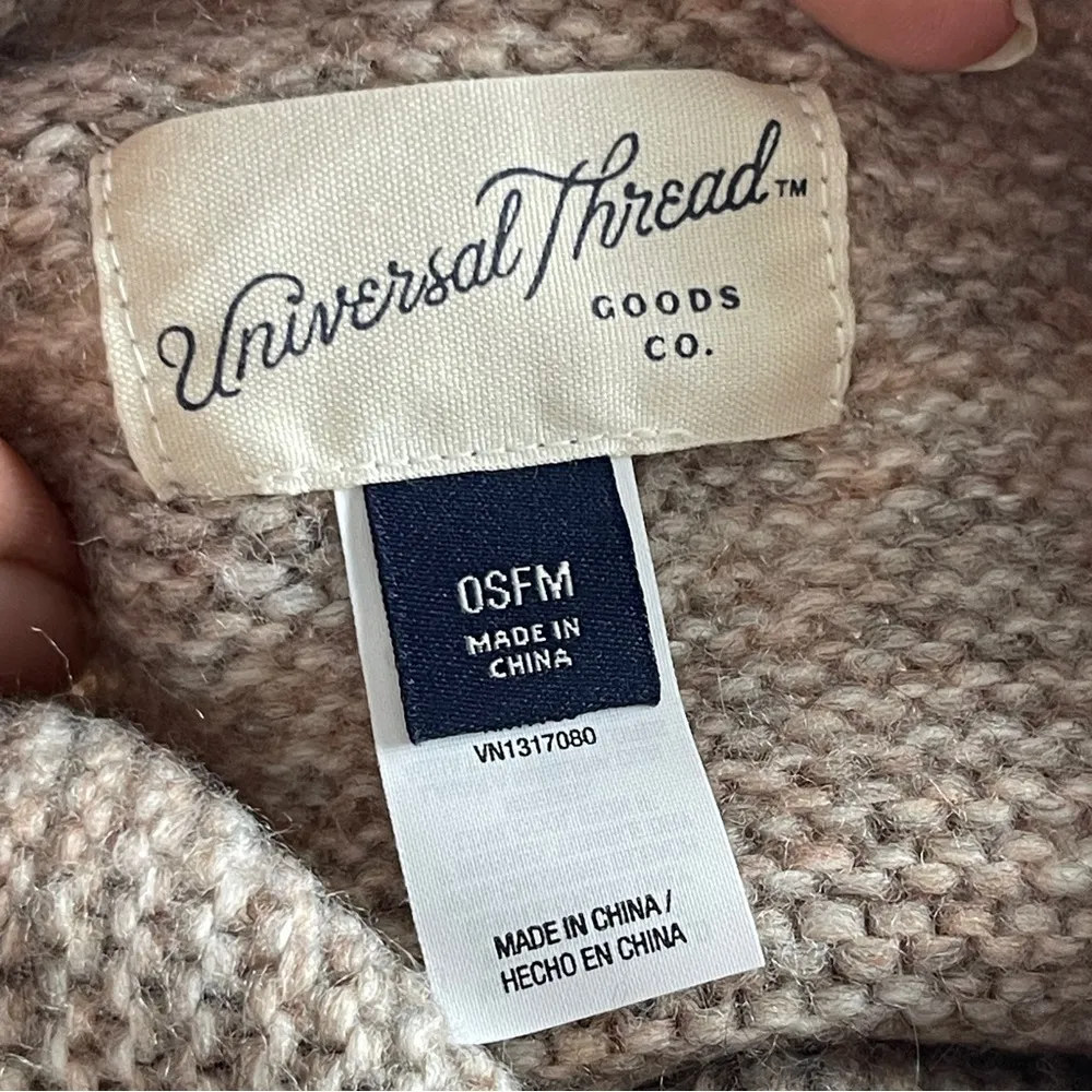 UNIVERSAL THREAD | Tan Poncho Knit Sweater Sz OSFM - Image 7