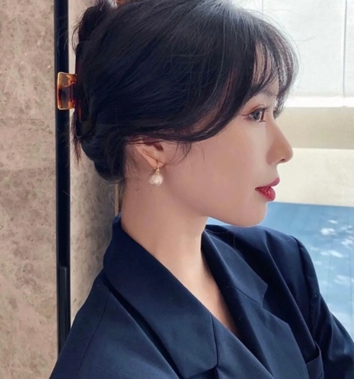 Elegant White Pearl Drop Dangle Earrings for Women Gold - Image 4