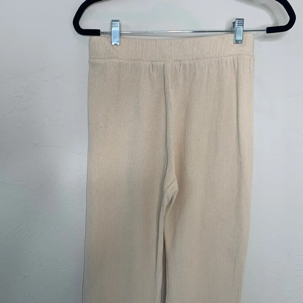 Wildfox Ribbed Wide Leg Cora Pants Size Small Wheat Color - Image 6