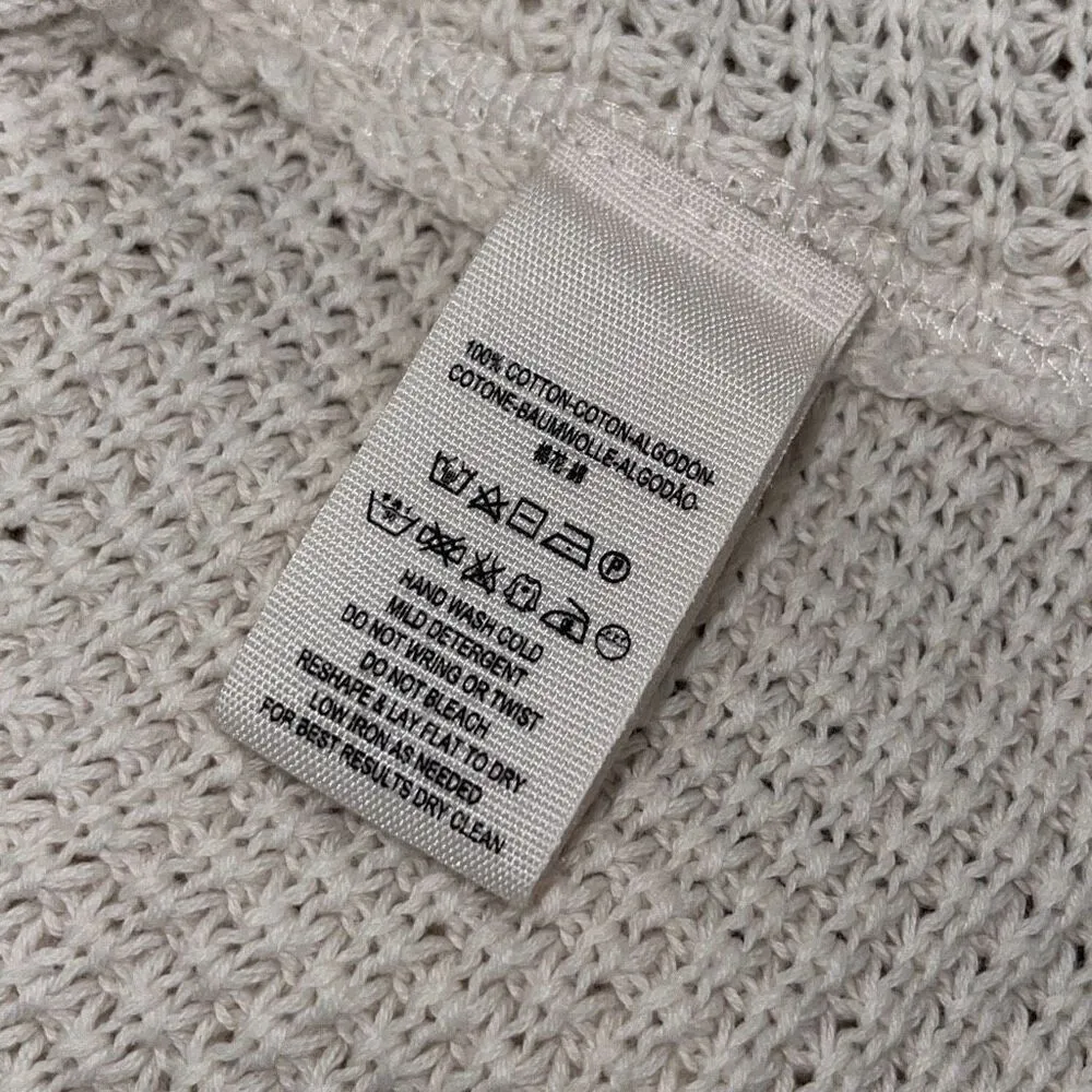 Free People Womens Sunrise Cold Shoulder Waffle Knit Sweater Cream Size XS‎ - Image 8