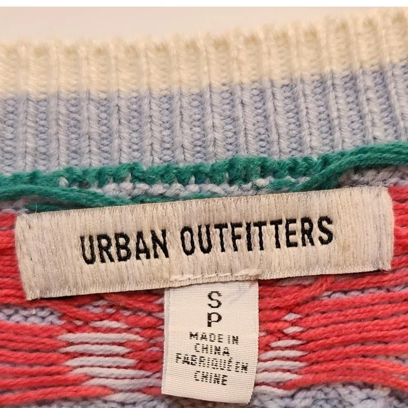 Urban Outfitters Striped Cherry Butterfly Sleeveless Cropped Vest Sweater Small - Image 5