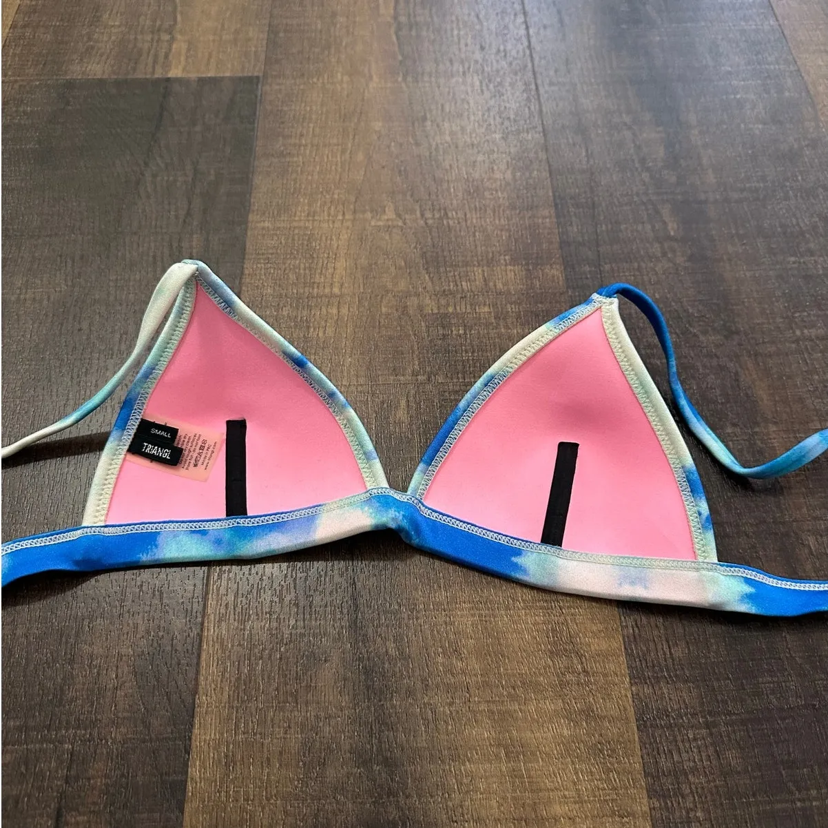 Triangl Blue White Tie Dye Bikini Set Women’s Swimwear Size Small - Image 9