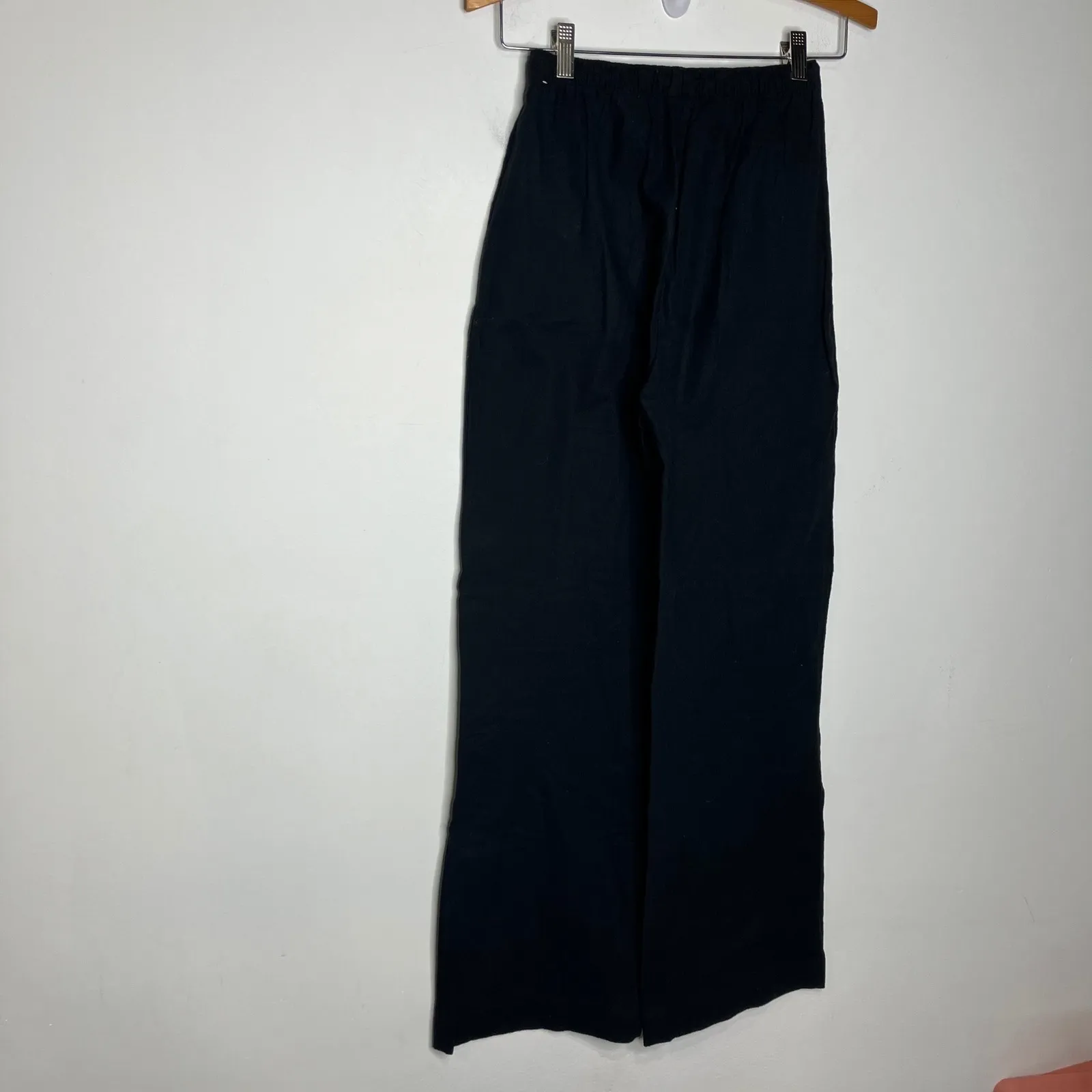 Abercrombie & fitch linen blend pull on pants black breezy wide leg women's XXSL - Image 9
