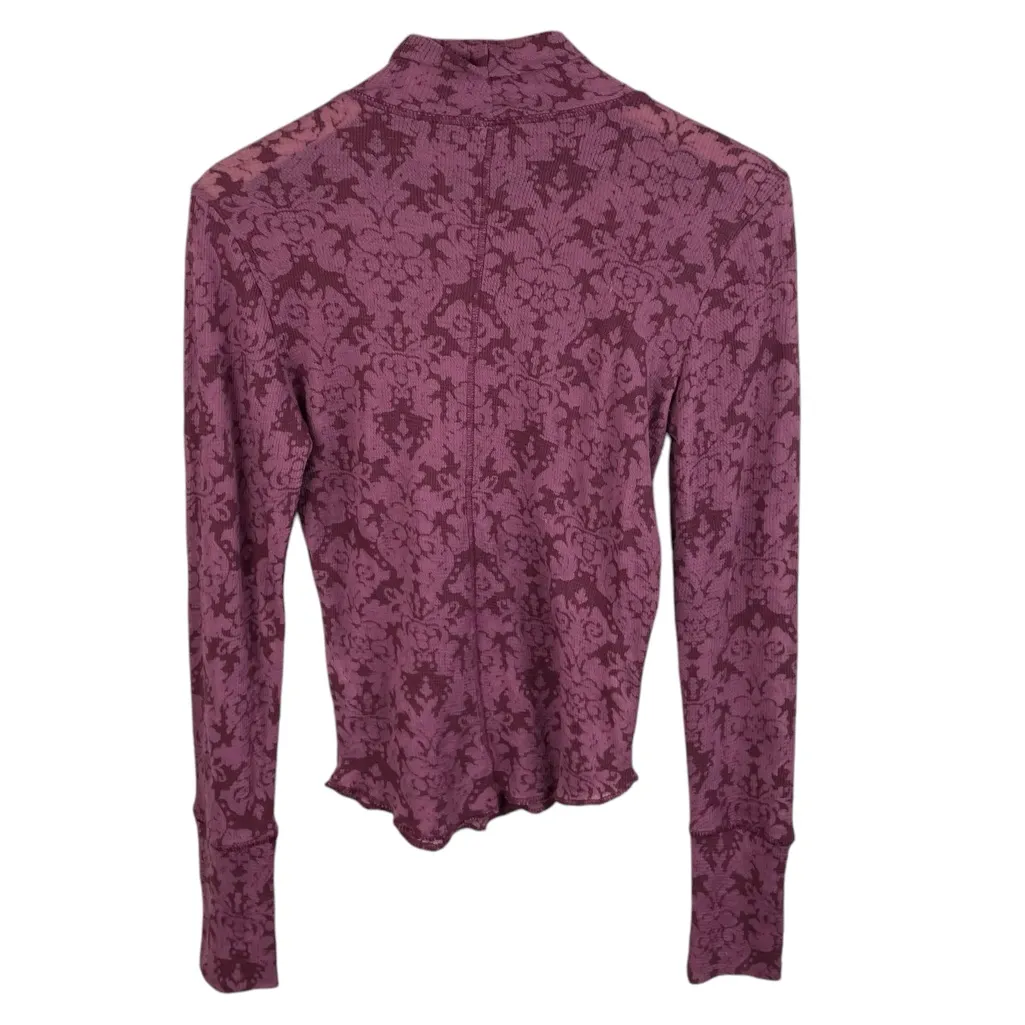 Intimately Free People You And I Long Sleeve Mock Neck Top Size Small Mauve Pink - Image 3