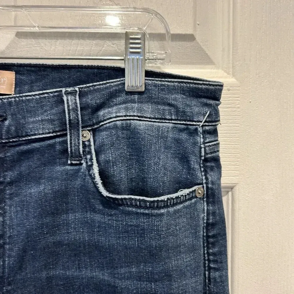 7 For All Mankind b(air) Ripped Knee Kick Flare Destroy Jeans Sz 32‎ - Image 3