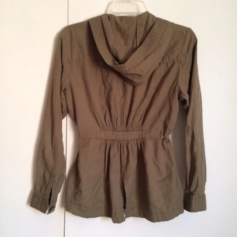 Army Olive Green Cotton Utility Jacket Button-Up - Image 2