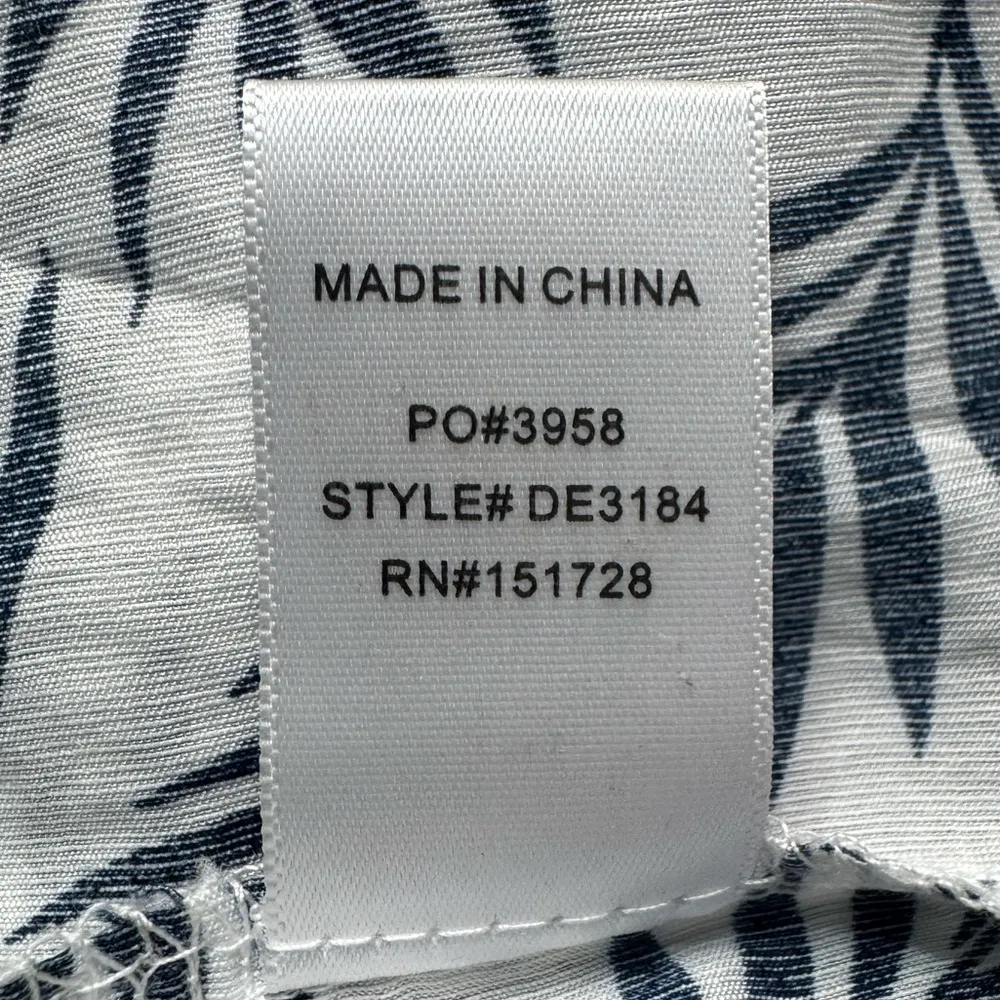 NWT ee:some Beachside Living Navy & White Smocked Sleeveless Maxi Dress Size L - Image 8