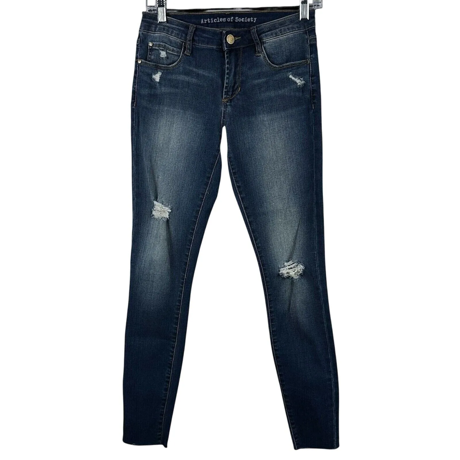 Articles Of Society Sarah Distressed Skinny Jeans‎ Sz 26 Prarie Grunge Rock Goth - Image 2
