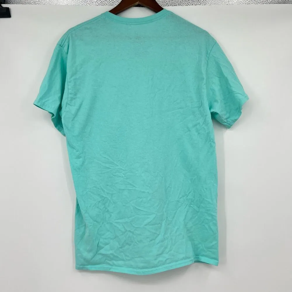 Disney Parks Arendelle Aqua Metallic Mickey Mouse Adult Size Large T-Shirt - Image 2