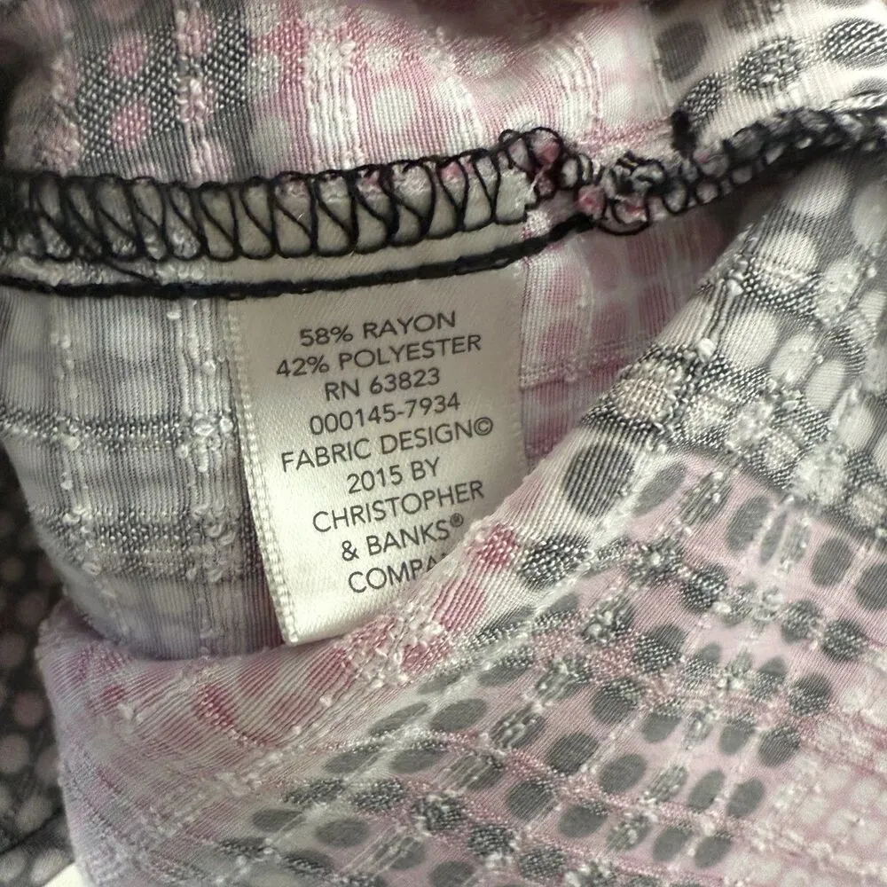 CJ Banks Top Womens 2X Plus Size Pink Polka Dot Pop Over Pockets Tunic Patchwork - Image 4