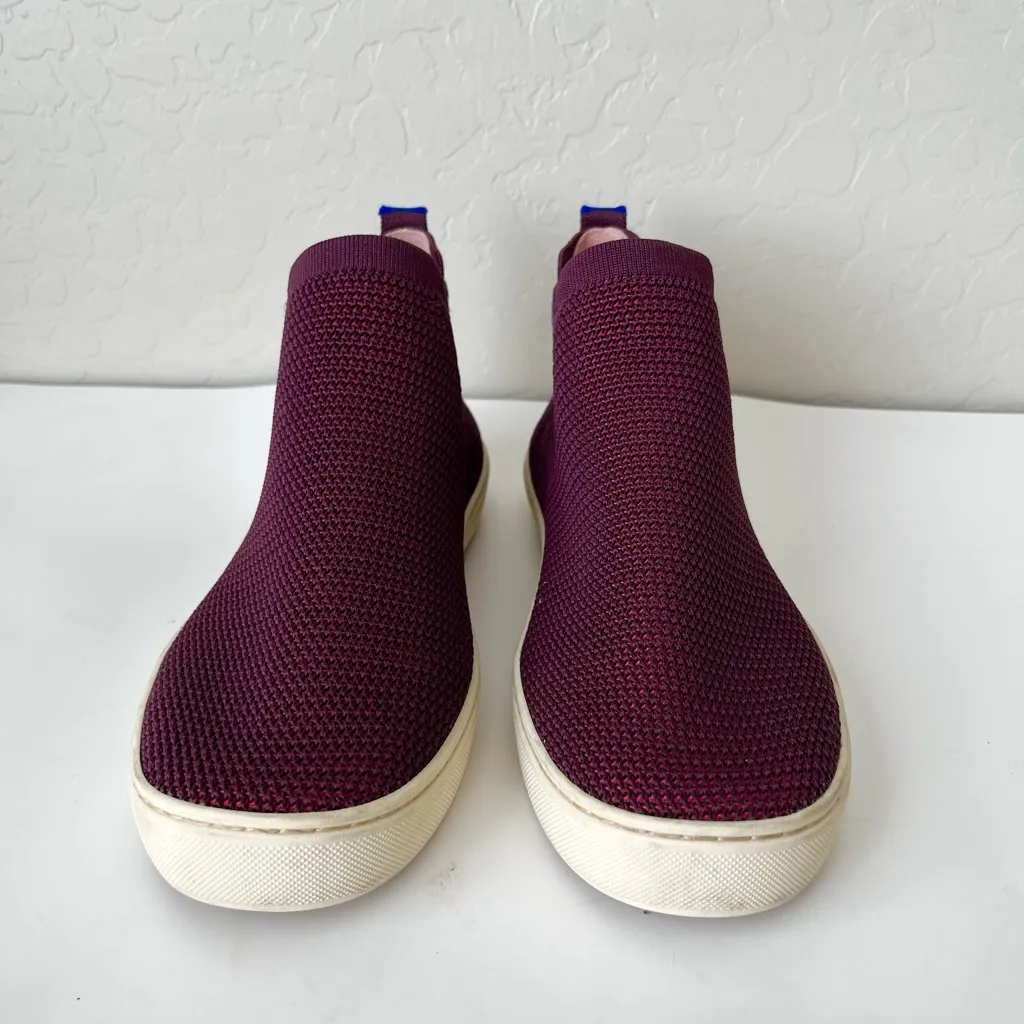 Rothy’s The Chelsea Berry Knit High Top Sneakers Pull On Shoes Size Women’s 10.5 Purple - Image 5